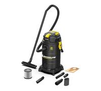 MICHELIN, Aspiratore Solidi e Liquidi, X4 30L S, Gamma SILENZIOSA, Serbatoio in Acciaio da 30 L, con Presa Elettroutensili, 1000 W, Completo di Accessori, Funzione di Soffiaggio, 19 kPa