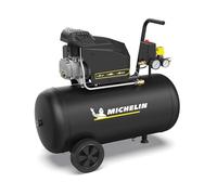 MICHELIN, Compressore d’Aria MX POP AIR 50-2 L, Serbatoio 50 Litri con Ruote, Motore da 2 hp, Pressione Massima 8 bar, Portata d’Aria 195 l/min