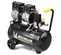 MICHELIN Compressore d'Aria Silenzioso CA-MX24-1, Compressore Aria Senza Olio, Pressione Massima 8 Bar, Potenza 1 CV, Serbatoio 24 Litri, Rumorosità 59 dB LpA