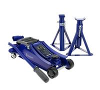 MICHELIN Kit Leva : Cric Idraulico a Carrello 1,8T + 2 Cavalletti fissi portata 2T