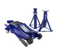 MICHELIN Kit Leva : Cric Idraulico a Carrello 1,8T + 2 Cavalletti fissi portata 2T