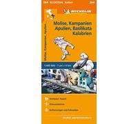 Michelin Molise, Kampanien, Apulien, Basilikata, Kalabrien. Straßen- und Tourismuskarte 1:400.000: Stadtpläne: Napoli. Ortsverzeichnis. Entfernungen und Fahrzeiten: 564