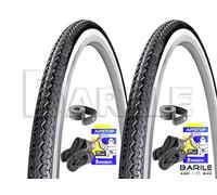 Michelin PROMOZIONE - 2 x Copertone 28 x 1 5/8-1 3/8 (700 x 35) + 2 x Camera 28 x 1 5/8-1 3/8 (700 x 35) Ideale Bicicletta City Bike Donna/Uomo - con Cambio o Senza Cambio (Bianco/Nero)