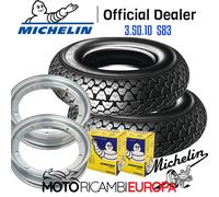MICHELIN S83 DUE RUOTE COMPLETA GOMMA CERCHIO CAMERA D'ARIA 3.00-10 VESPA 50 SPE