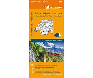 Michelin Schweiz Süd-West: Straßen- und Tourismuskarte 1:200.000: 552
