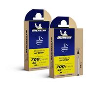 MICHELIN - Set di due camere d'aria AIRSTOP - Dimensione camera d'aria 28" x 700 C x 18/25, tipo valvola Presta 52 mm