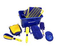 Michelin Ultimate - Kit per Lavaggio Auto, 11 Pezzi, Secchio Grande da 17 l, Manico Corto, spazzole per Ruote, Spazzola per spolverare in Microfibra, Spazzola per Pulire e strofinare la Spugna