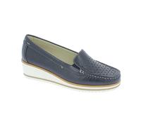 Michelle Mocassino Donna C/Zeppa Nicla, in Pelle, Linea Luxury - BLU (Blu)