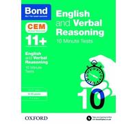 Michellejoy Hughes Bond 11+: English & Verbal Reasoning: CEM 10 Min (Tascabile)