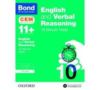 Michellejoy Hughes Bond 11+: English & Verbal Reasoning: CEM 10 Min (Tascabile)
