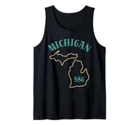 Michigan 586 Codice Area Grafico Stato Profilo Regionale Design Canotta
