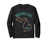 Michigan 586 Codice Area Grafico Stato Profilo Regionale Design Maglia a Manica