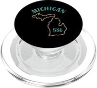 Michigan 586 Codice Area Grafico Stato Profilo Regionale Design PopSockets PopGrip per MagSafe