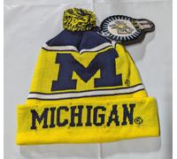 Michigan Ghiottoni Big Logo Luce Up Berretto Beanie Inverno Cappello Polsino Pon