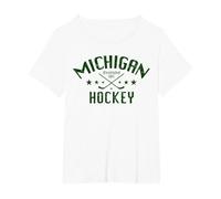 Michigan Hockey fondato nel 1902 Maglietta, Donna Plus-Size, Bianco, 3X