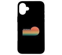 Michigan Retro Sunset Custodia per iPhone 16 Plus