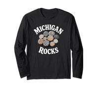 Michigan Rocks Petoskey Stones, collezionista di Rocce fossili del Midwest Maglia a Manica