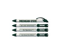 Michigan state University Spartans saluto penna rotante messaggio penne - Confezione da 4 (8041), con licenza ufficiale.