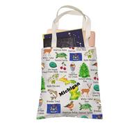 Michigan Tote Bag Wolverine State Vacation Lover Borsa per la spesa riutilizzabile MI Travel Gift for BFF Mom Dad, Michigan, 35cm ( 13.78 inch ) * 38 cm ( 14.96 inch)