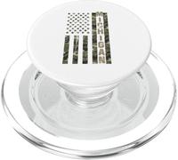 Michigan United States Distressed Camo w US Flag PopSockets PopGrip per MagSafe