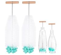 MICHIHOMIE 2 Pezzi Scovolino per Bottiglie Compatibile con Bottiglia di Vetro e Plastica Sodastream, 32cm Spazzola Puliscibottiglie per Caraffe di Vetro, Biberon, Borracce, Pulisce in Modo Efficace