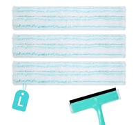 MICHIHOMIE 3 pezzi di ricambio per lavavetri, compatibile con Leifheit Window e Frame Cleaner L, rivestimento di ricambio in microfibra, 32 cm, larghezza senza strisce