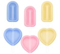 MICHIHOMIE 6 Pezzi Stampi per Ghiaccioli, Silicone Stampi per Gelato Senza BPA, Stampo per Gelati con Bastoncino e Coperchio, Riutilizzabili Formine per Ghiaccioli per Bambini Adulti