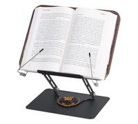 MICHIHOMIE Leggio per lettura, supporto per libri, regolabile in altezza e angolo, base girevole a 360°, pieghevole e portatile, leggero per ufficio, cucina, libri di testo scolastici, ricette