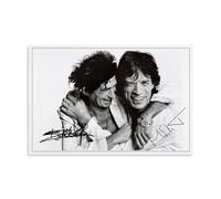 MICK JAGGER & KEITH RICHARDS Old SIGNED Poster decorativo su tela, per soggiorno, camera da letto, pittura da parete, decorazione moderna per camera familiare, 08 x 12 pollici (20 x 30 cm)