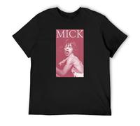 Mick Jagger Maroon Image Men's T-Shirt Unisex Black Cotton Print Tee Shirts L
