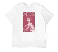 Mick Jagger Maroon Image Men's T-Shirt Unisex White Cotton Print Tee Shirts S