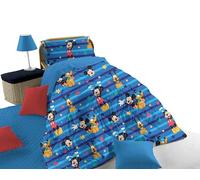 Mickey Disney, Trapunta Piumone Invernale Singolo, 1 Piazza, Blu, In Cotone, Marvel, Cm.170x260, Letto Cameretta