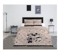 Mickey e Minnie Classic Copripiumino Matrimoniale 240x220 + 2 Federe 65x65 | Piumino matrimoniale reversibile | Romanticismo vintage a pois | Licenza Disney ufficiale | Regalo coppia
