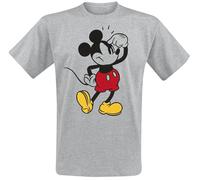 Mickey Mouse Anoyed Men T-Shirt Mottled Grey M, 100% Cotton, Regular