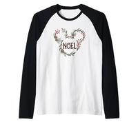 Mickey Mouse Mistletoe Noel Natale Maglia con Maniche Raglan