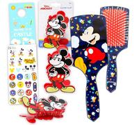 Mickey Mouse - Set di accessori per capelli per bambini, con spazzola districante, clip a artiglio, adesivi, altro ancora, accessori per capelli di Topolino per ragazze