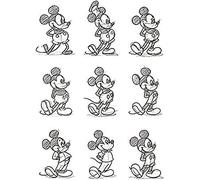 Mickey Mouse Topolino Sketched Multi su tela, cotone, multicolore, 3,20 x 40,00 x 50,00 cm