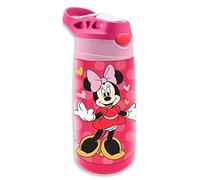 Micky & Minnie Borraccia in acciaio inox 450 ml, borraccia termica di alta qualità, con sistema push-pull, cannuccia e tappo di chiusura, KL85935, Kids Licensing, multicolore