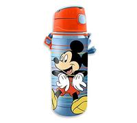 Disney Mickey Mouse Borraccia in Alluminio 600ml con Cannuccia Bambini n/termica