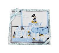 Mickye Mouse Disney set 3 pezzi regalo bimbo neonato cappello bavaglino babbucce