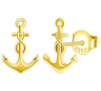 MicLee Orecchini a perno per donne e ragazza, orecchini in argento sterling 925, ancora della nave e simbolo dell'infinito orecchini a perno, alla moda, argento, oro rosa e oro