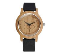 MicLee-Orologio con simbolo dell'infinito Orologi in legno naturale Cinturino in pelle di vacchetta Orologi al quarzo universali per uomini e donne
