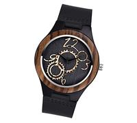 MicLee-orologio di moda semplice cinturino in pelle di vacchetta quadrante in acciaio inox quadrante in legno naturale per uomini e donne ultra-sottile moda casual