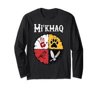 Micmac Mi'Kmaq Nation - Ruota della Medicina dei nativi Americani Maglia a Manica