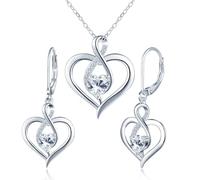 MICMIF Moissanite - Set di orecchini pendenti e collana, in argento Sterling 925, con simbolo dell'infinito, VVS1 D, colore 1 carati, per donne, fidanzate, mamma