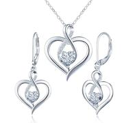 MICMIF Moissanite - Set di orecchini pendenti e collana, in argento Sterling 925, con simbolo dell'infinito, VVS1 D, colore 1 carati, per donne, fidanzate, mamma