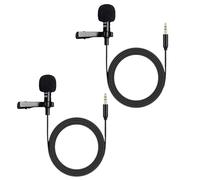MICMXMO Confezione da 2 microfoni lavalier per trasmettitore wireless DJI MIC 2, per microfono wireless Rode GO II 2, 3,5 mm, TRS, condensatore omnidirezionale, Lapel Mini Mic per Vlog Streaming, 1,5