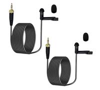MICMXMO Confezione da 2 microfoni Wired Lavalier Lapel compatibili con Sennheiser EW100 EW300 EW500 SK100, 3,5 mm TRS omnidirezionale, microfono lav da collegare per Vlog, Streaming, 1,5 m