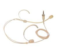MICMXMO Microfono unico cerchietto per testa microfono a forma di orecchio, compatibile con Sennheiser Trasmettitore senza fili, unidirezionale condensatore Mic, Beige (presa 3.5 stereo a vite di