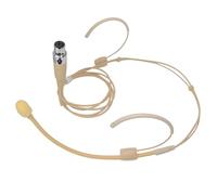 MICMXMO Microfono unico cerchietto per testa microfono paraorecchie, compatibile con Shure trasmettitore senza fili, omnidirezionale condensatore microfono, beige (presa mini XLR TA4F)